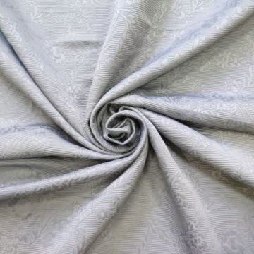 Dekostoff 245x145 grau, strukturiert - Blumenranken