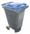Mülltonne Papiermülltonne, Altpapier, 240L, schwarz/blau Kunststoff, mit 2 Rollen, Fassungsvermögen 240 Liter, TxBxH 73x58x105cm,  ENTLEERT UND GEREINIGT ZURÜCKLIEFERN!