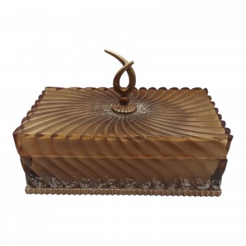 Schatulle mit Deckel, Kunstharz, Augusti, Wellenförmig, 