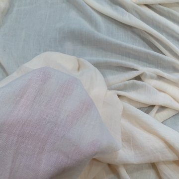 Tüll 305x150 zartes aprico, Leinenoptik, Mulltüll, Voile