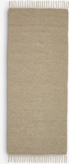Teppich, Läufer, grau beige, strukturiert, geknüpfte Fransen,  65x160cm