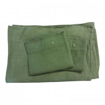 Bettwäschegarnitur 240x220cm + 2x Kissen 80x80cm Leinen grün