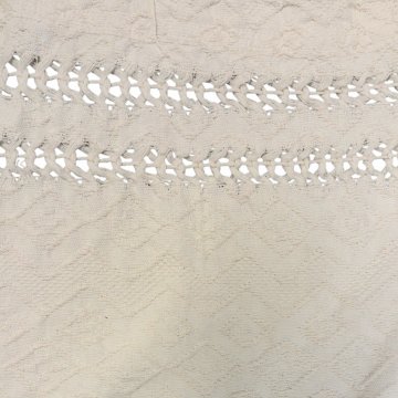 Hängematte, naturweiß, Baumwolle mit eingewebtem Muster, seitlich Fransen, Brasil