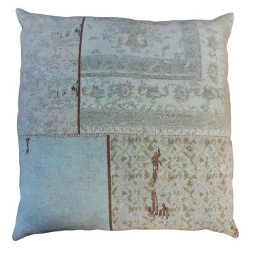 Bodenkissen, 100x100cm, Kelim Muster, orientalisch, türkis/beige mit braunen Akzenten, RS türkis