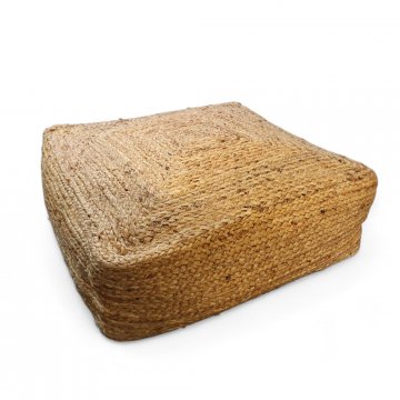 Sitzkissen / Pouf aus Hanfgeflecht, natur, quadratisch 50x50cm, H:20
