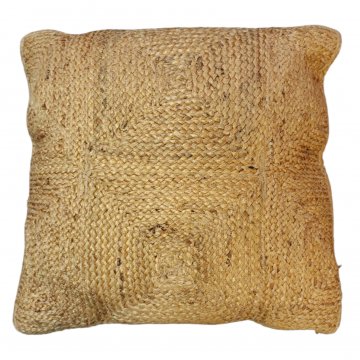 Kissen 60x60cm, aus Jute, Rückseite gewebte Baumwolle, naturweiß