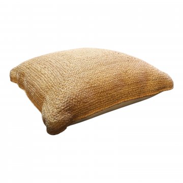 Sitzkissen 60x60cm, aus Hanfgeflecht, natur, Ruckseite Baumwolle, wollweiß