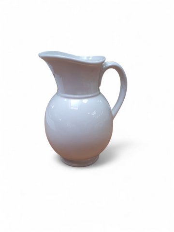 Krug, Kanne, Keramik, weiss, bauchig, 20 x14cm