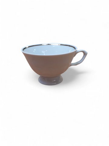 Tasse MARIA, weiß, mit Goldrand, D 9,5 cm, Untertasse extra 51100705