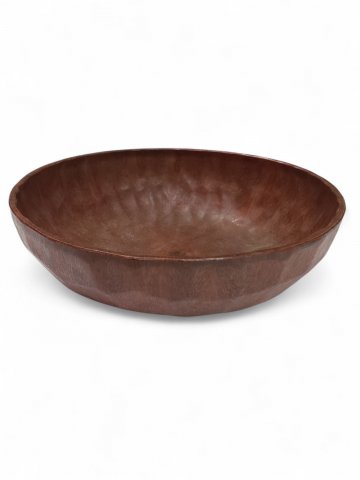 Kunststoffschale WOODY, braun in Holzoptik, Wabenmuster/gehämmert, ø24cm