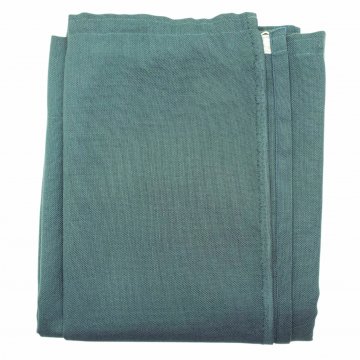 Vorhang H300xB170, taubenblau, grobes Mischgewebe, wollartig, schwerer Fall, mit Gardienenband