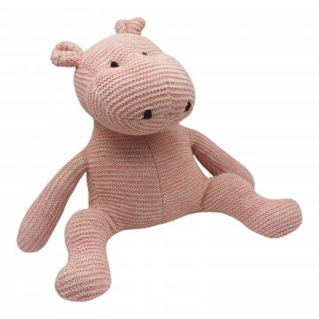 Häkelfigur, Nilpferd, rosa-weiß meliert