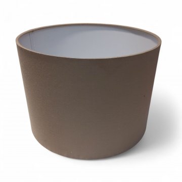 Zylinderschirm Chintz, schlammfarben, innen weiß, Aufhängung unten E27