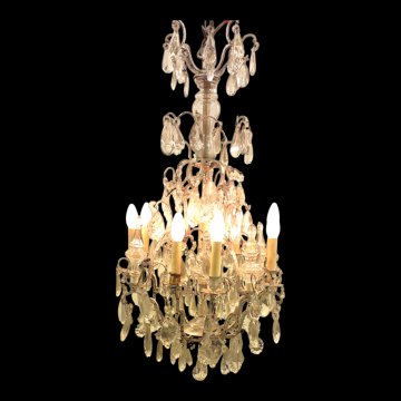 Kristallkrone, Korpus Metall silber, länglich, 8-flg E14 max.40W, H100, Ø45, 14 kgLEUCHTMITTEL gerne zusätzlich auf Anfrage erhältlich