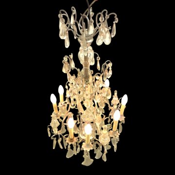 Kristallkrone, Korpus Metall silber, länglich, 8-flg E14 max.40W, H100, Ø45, 14 kgLEUCHTMITTEL gerne zusätzlich auf Anfrage erhältlich