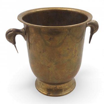 Sektkühler, Silber, Griffe Entenköpfe, Sockelfuß rund, H23