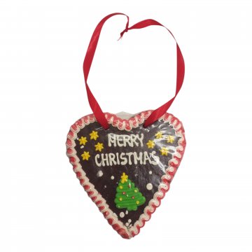 Lebkuchenherz, verziert: Merry X-mas
