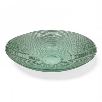 Glasschale, Schale, Klarglas, rund, gerillt