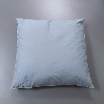 Federkopfkissen 80x80 blass hellblau, weißer Kedarrand, Federkissen, Kopfkissen