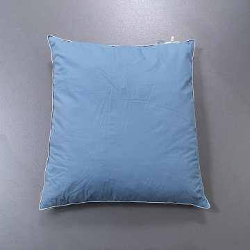 Federkopfkissen 75x70 mittelblau, weißer Kedarrand, Federkissen, Kopfkissen