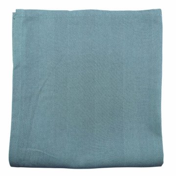 Vorhang H300xB145, hellblau/petrol Fischgrät, Mischgewebe mit Gardienenband