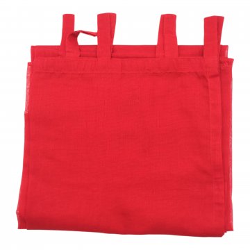Vorhang H300xB140, rot, leichte Baumwolle, leicht transparent mit Schlaufen