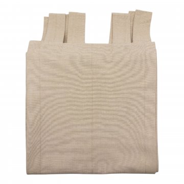 Vorhang H300xB140, beige, Baumwolle/Leinen, senkrechte feine Linien eingewebt, mit Schlaufen