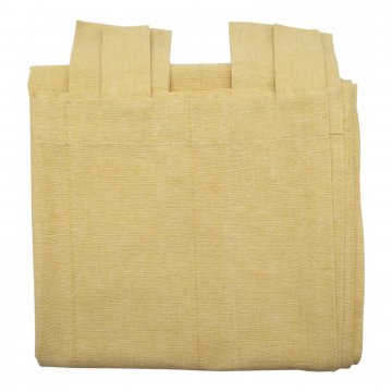 Vorhang H295xB140, hellgelb, Baumwolle mit Stuktur, mit Schlaufen