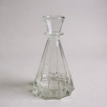 Karaffe, Kristallglas, Kegelform, 12 Seiten, Stöpsel Kegelform