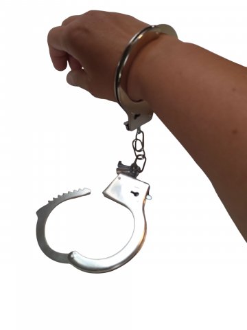 Handschellenpaar PLÜSCH, rosa,D 6 cm, ohne Schlüssel, Schnappverschluss, Plüsch abnehmbar, eher Frauengrösse