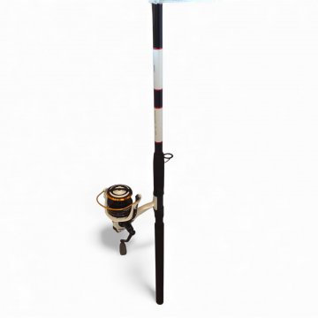 Angelrute, AQUA X, schwarz weiß, Drehkurbel, 2teilig, steckbar, Länge 270cm