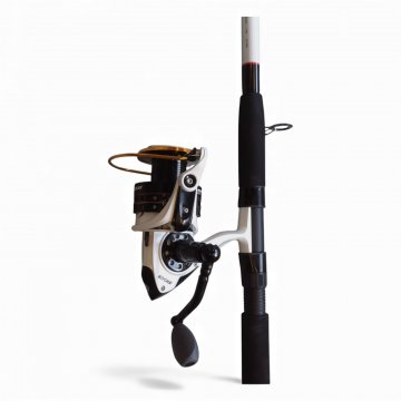 Angelrute, AQUA X, schwarz weiß, Drehkurbel, 2teilig, steckbar, Länge 270cm