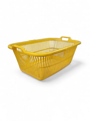 Wäschekorb BIG, Kunststoff gelb, Seiten offen, 58x83x36 cm