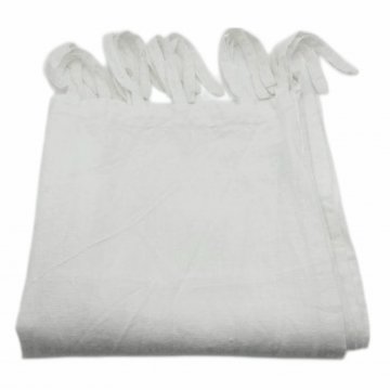 Vorhang H292xB140, weiß, Leinen, mit Schleifenbändern