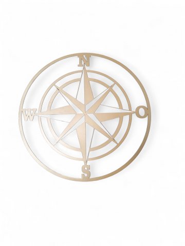 Wandobjekt KOMPASS, Metall, gold,matt,4x Schraubverbindung, D 55 cm