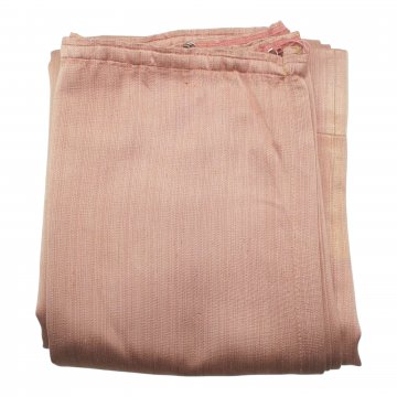 Vorhang H290xB175, rosa, Satinart, zarte Längsstreifen, Linkeseite gold/beige, mit Gardinenband