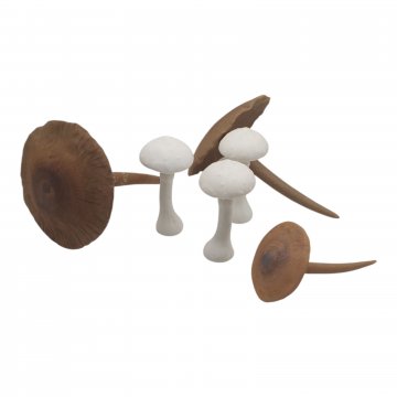 Dekopilz aus Keramik, braun oder weiß