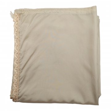 Vorhang H285xB120, beige, glänzend, Polyester mit kleiner Bordüre oben R/L mit Gardinenband