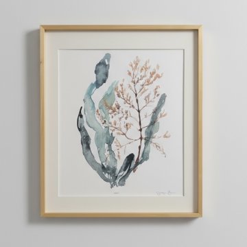 Bild, Aquarell pastell, Holzrahmen mit Passepartout, Sweet Seaweed 2 