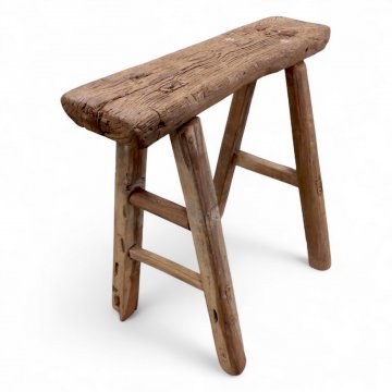 Hocker, Ulmenholz, rustikal 52x51x13cm