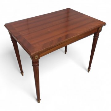 Beistelltisch, engl., Mahagoni, kannelierte Beine, Messingfüßchen, 60x40x51cm