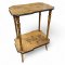 Beistelltisch, chin., goldfarben, Malerei, Zwischenboden, gedrehte Beine, 50x35x70 cm