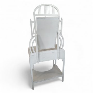 Frisierkommode, JUG, weiss lackiert, 1 Schub, Spiegelaufsatz