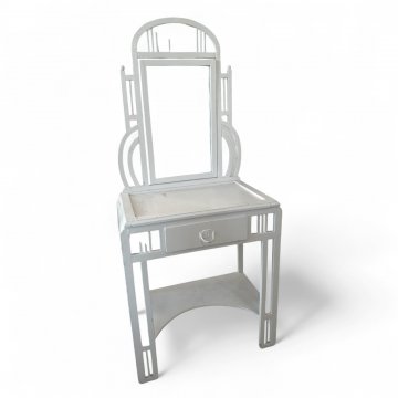 Frisierkommode, JUG, weiss lackiert, 1 Schub, Spiegelaufsatz