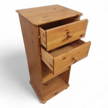 Kommödchen, Kiefer, 2 Schübe oben, 2 Ablagefächer, Kugelfüße, B44xT37xH106