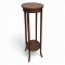 Postament, EKL, Mahagoni poliert, 4 Beine, Zwischenboden, runde Ablage, Lisenen, H: 97 cm, 29 cm ø
