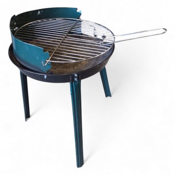 Grill, 3-beinig, schwarz/grün, Grillrost, Zwischenboden, einfach