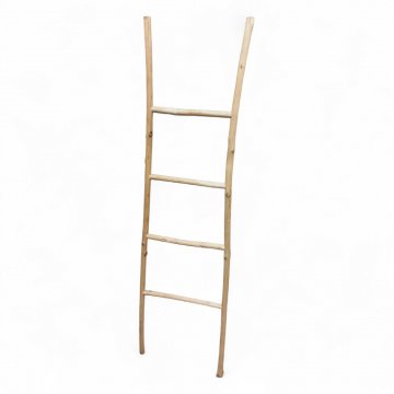 Leiter, Knüppelholz, natur- gesandelt, 4 Sprossen, klein, Achtung: NICHT ZUR BENUTZUNG GEEIGNET !!!