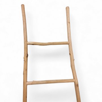 Leiter, Knüppelholz, natur- gesandelt, 4 Sprossen, klein, Achtung: NICHT ZUR BENUTZUNG GEEIGNET !!!