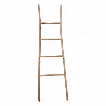 Leiter, Knüppelholz, natur- gesandelt, 4 Sprossen, klein, Achtung: NICHT ZUR BENUTZUNG GEEIGNET !!!